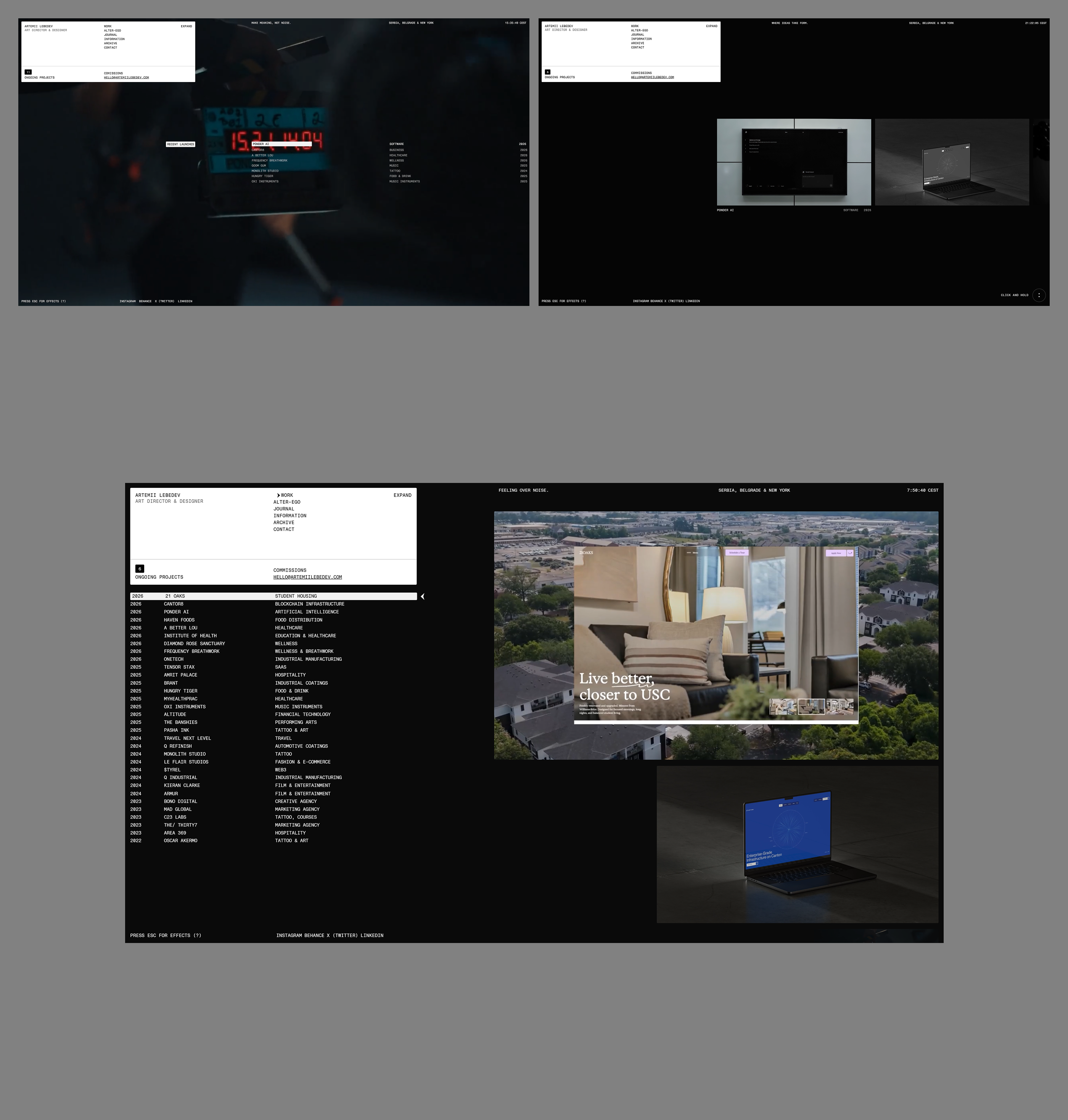 Artemii Lebedev. Portfolio '26. — Изображение №1 — Интерфейсы, Анимация на Dprofile