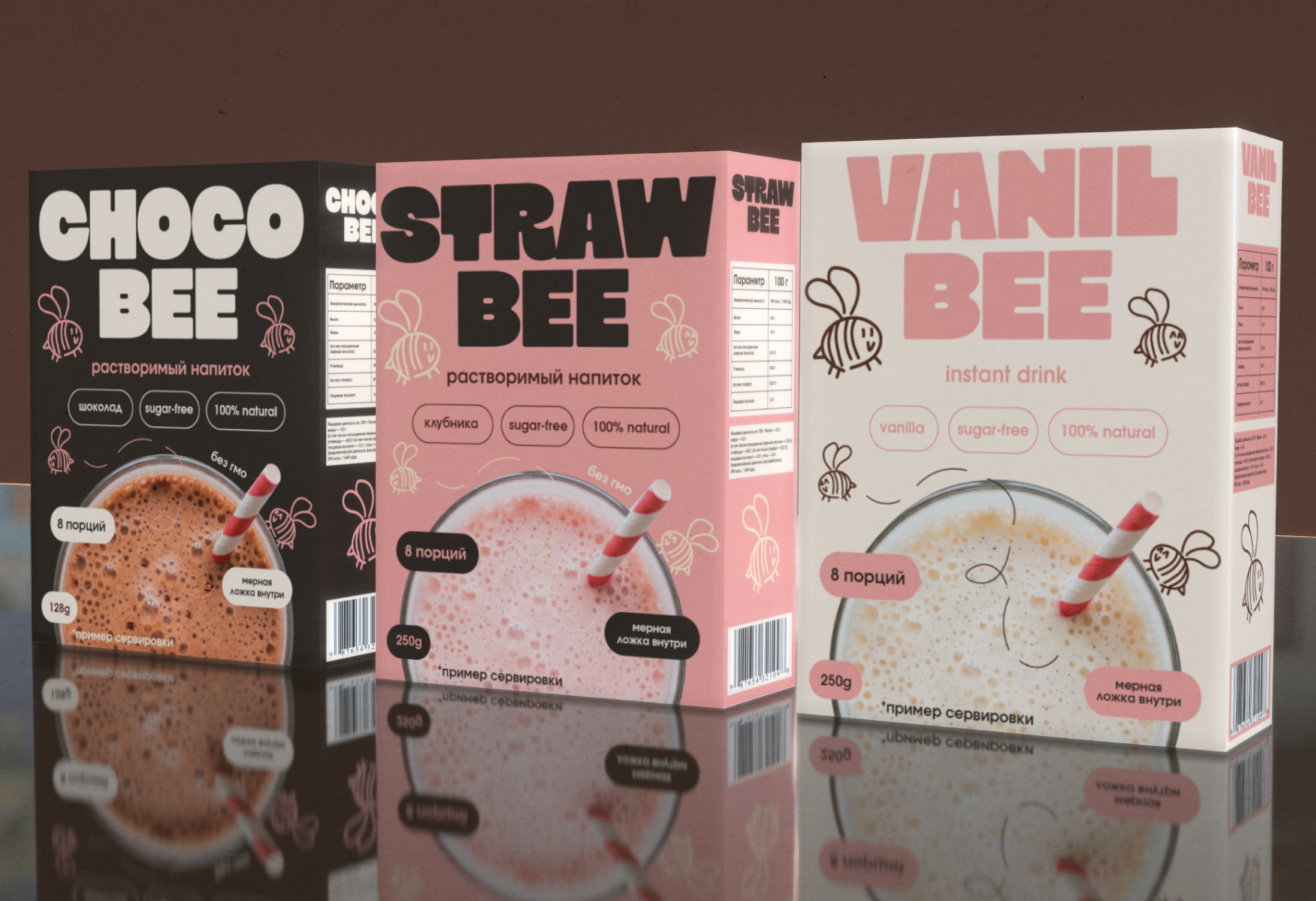 Дизайн упаковки растворимых напитков BEE — Изображение №6 — Брендинг, Иллюстрация на Dprofile