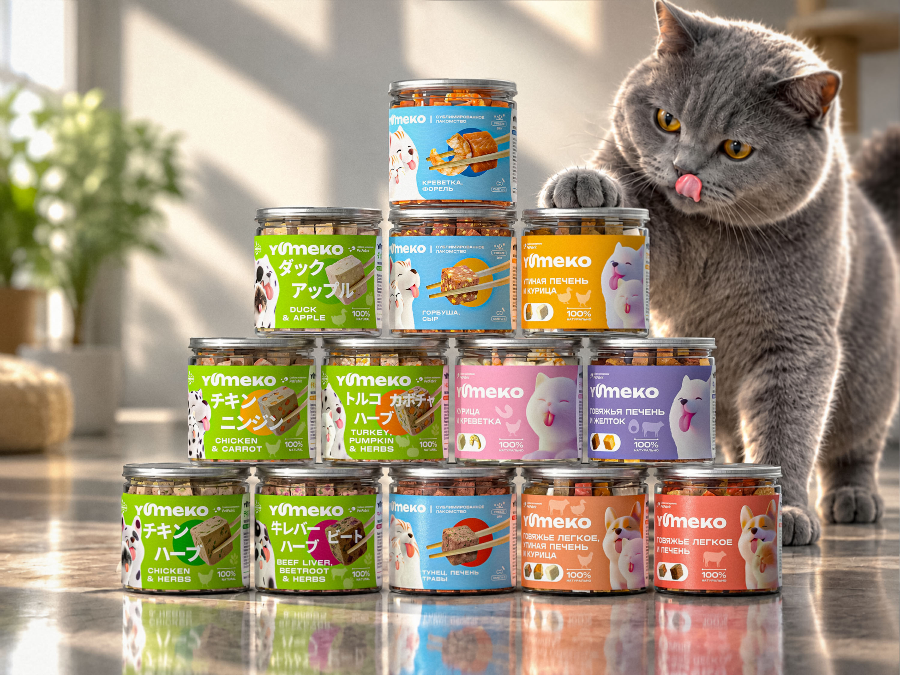 YUMEKO — Freeze-Dried Treats Brand Identity & Packaging — Изображение №4 — Брендинг, 3D на Dprofile