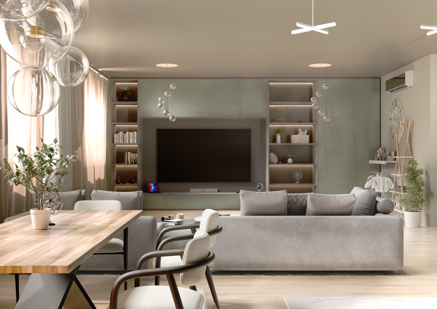 Emerald & Stone | Kitchen-Living Room CGI — Изображение №2 — 3D, Архитектура на Dprofile