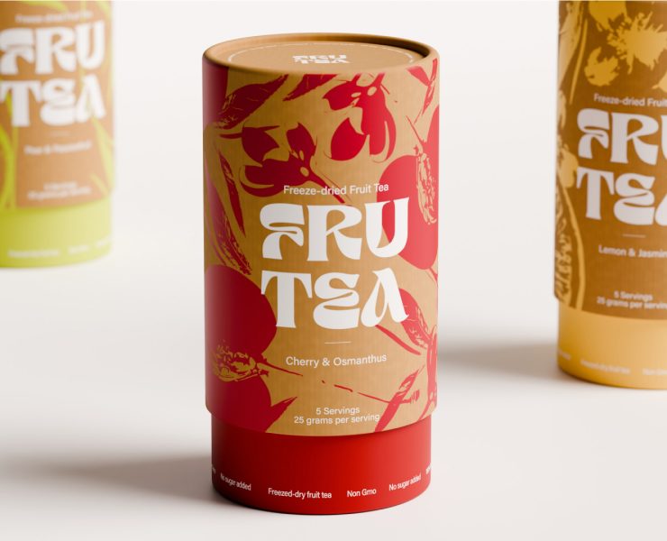 Упаковка сублимированного чая FRUTEA — Брендинг, 3D на Dprofile