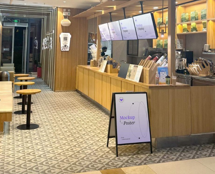 Мокапы плакатов для кофейни | Mockups | Warm Corner Chagee — Графика, Маркетинг на Dprofile