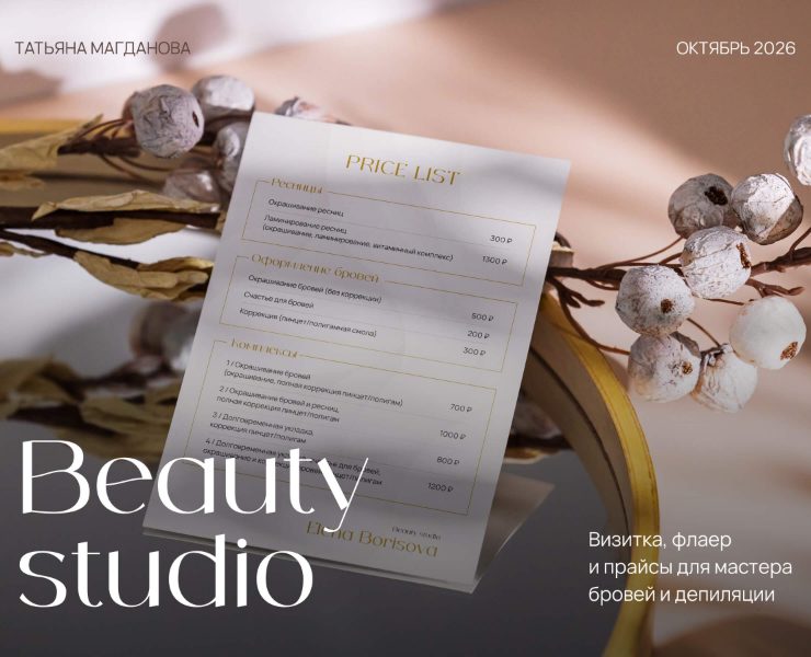 Beauty studio — визитка, прайс-лист, флаер на Dprofile