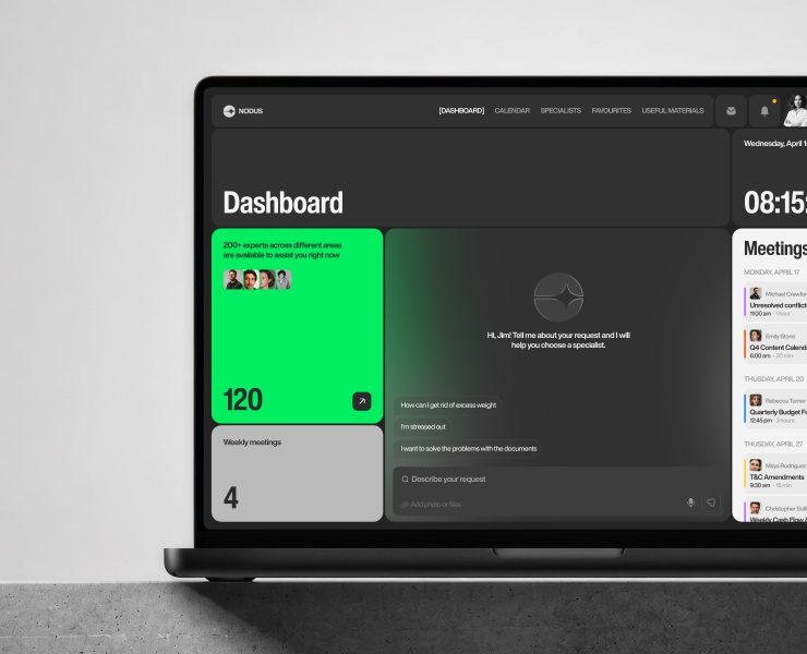 NODUS | HR Tech & Corporate Wellness — Интерфейсы на Dprofile