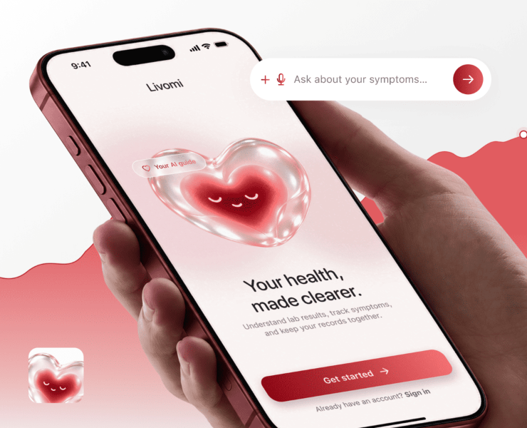 Livomi — умный AI-помощник для заботы о здоровье — Интерфейсы на Dprofile