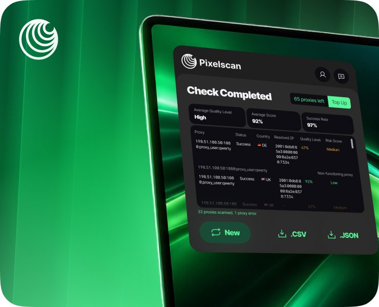 🔎 Proxy Checker · Pixelscan — Интерфейсы на Dprofile